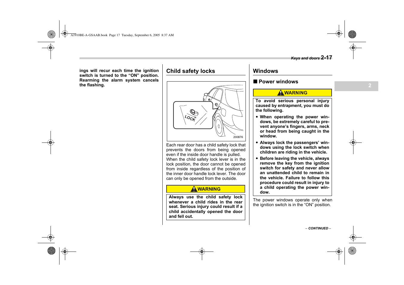 Saab 2006 9-2 User Manual | Page 97 / 322