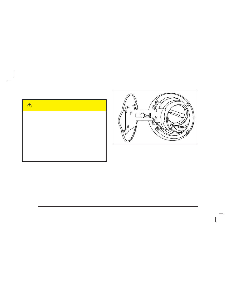 Caution, Filling the tank | Saab 2005 9-7X User Manual | Page 258 / 398