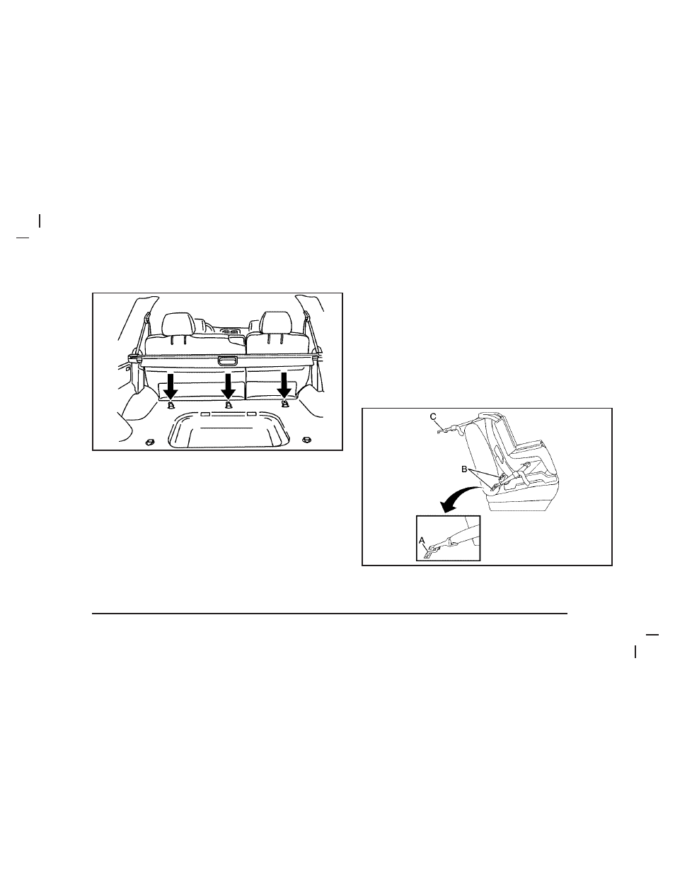Top strap anchor location, Lower anchors and tethers for children (latch) | Saab 2005 9-7X User Manual | Page 43 / 398