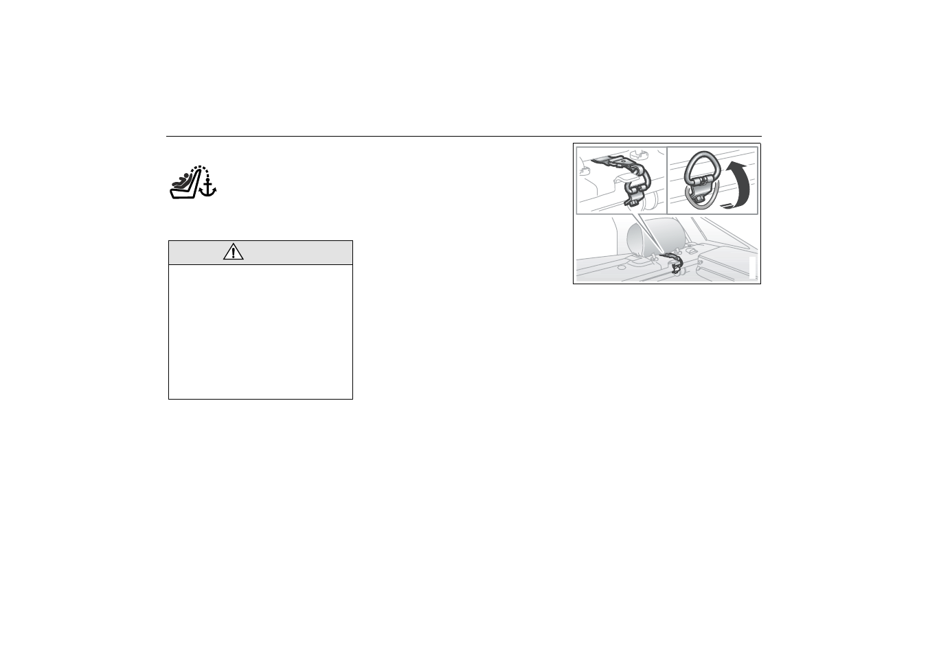 Child tether anchorages, coupé and 5-door models, E 23 a | Saab 2001 9-3 User Manual | Page 23 / 260