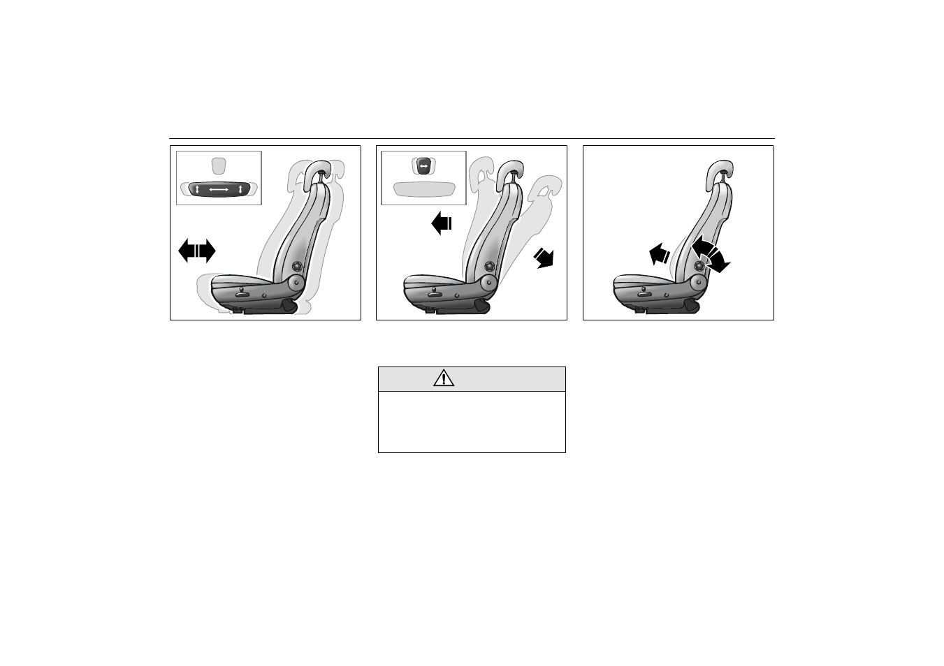 Legroom adjustment, Backrest rake angle | Saab 2000 9-5 User Manual | Page 103 / 256