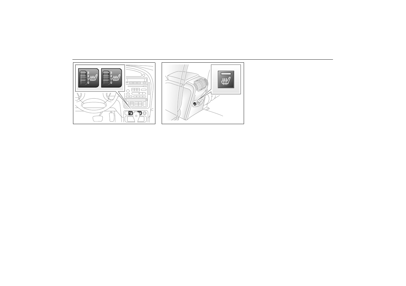 Electric heating, front seats (option) | Saab 2000 9-5 User Manual | Page 106 / 256