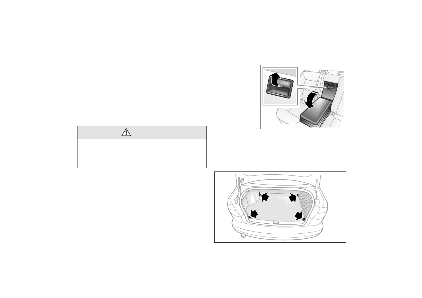 Trunk pass-through hatch, Tie downs | Saab 2000 9-5 User Manual | Page 118 / 256
