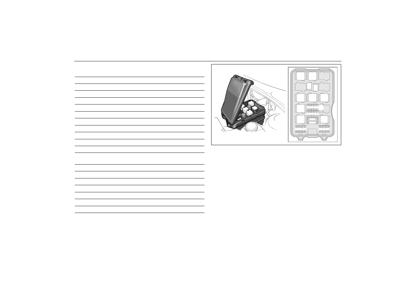 Fuse box under hood, 196 car care and technical information | Saab 2000 9-5 User Manual | Page 196 / 256