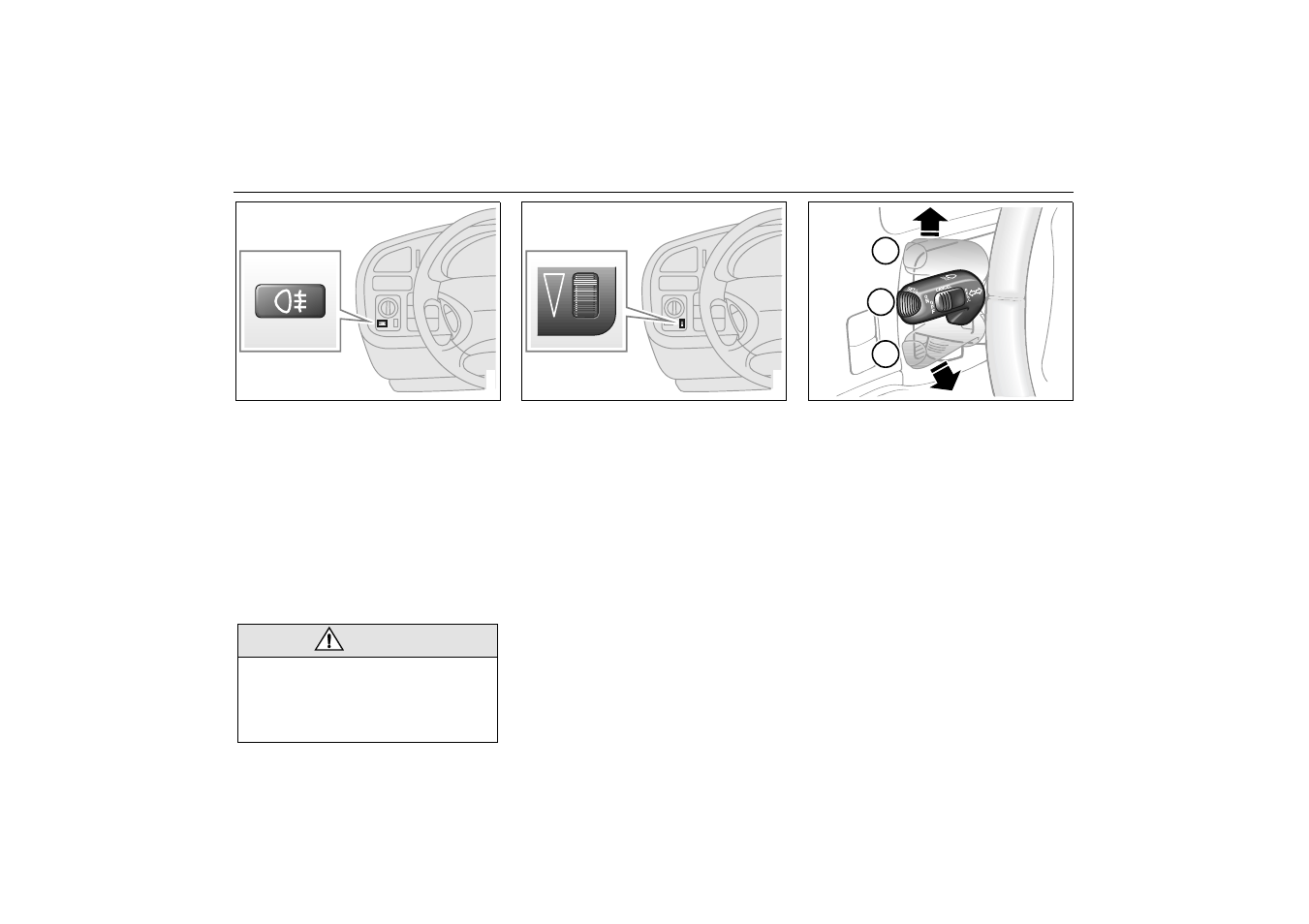 Rear fog light, Instrument illumination, Turn signal and lane change indicators | E 62 | Saab 2000 9-5 User Manual | Page 62 / 256