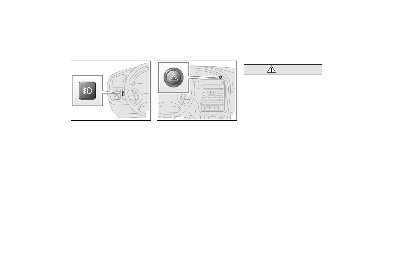 Front fog lights, Reversing lights, Hazard warning lights | Saab 2000 9-5 User Manual | Page 63 / 256