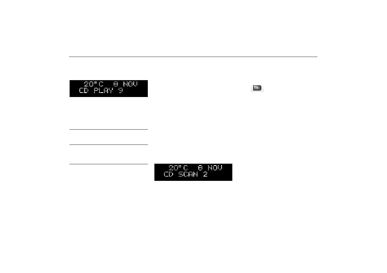 Fast track search, Random playback (rdm), Scan | Eject | Saab 2000 9-5 User Manual | Page 88 / 256