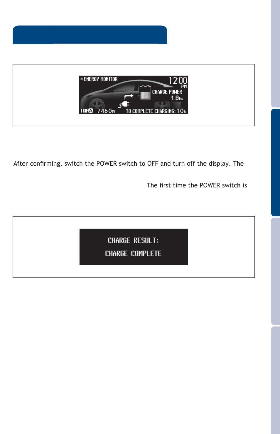 Multi-information display-charging information | TOYOTA 2013 Prius PHV User Manual | Page 79 / 744