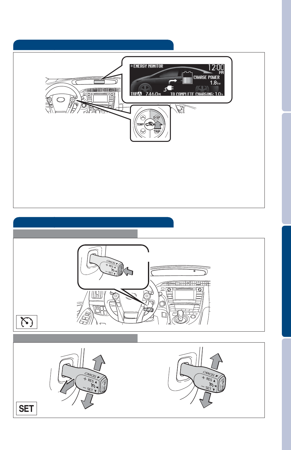 Cruise control, Multi-information display, Functions | TOYOTA 2013 Prius PHV User Manual | Page 91 / 744