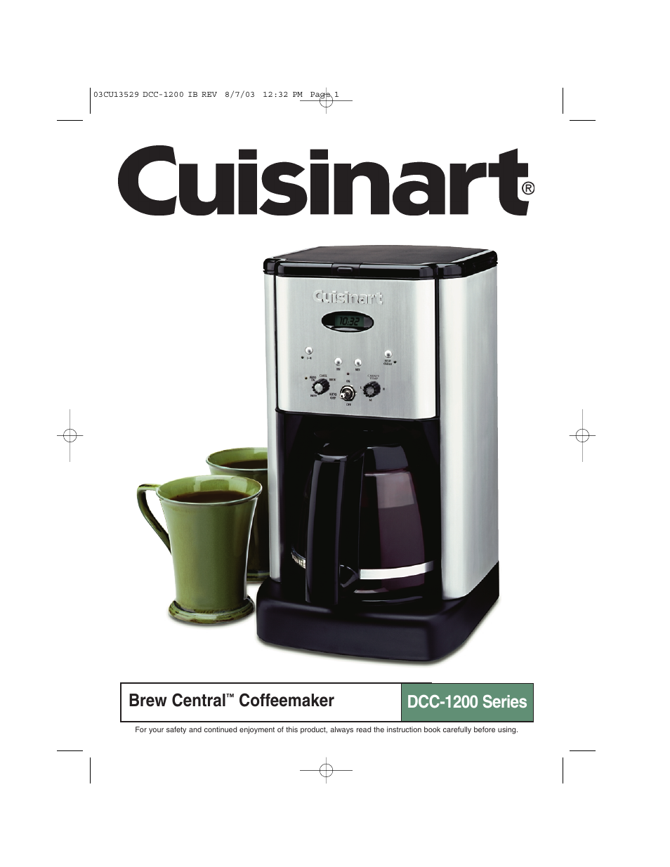 Cuisinart DCC-1200 User Manual | 12 pages