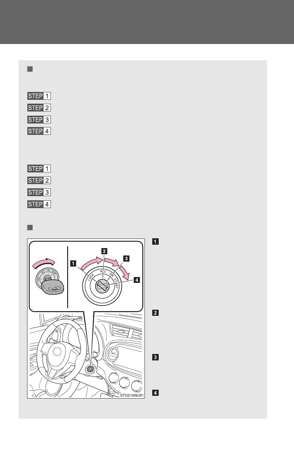 Engine (ignition) switch | TOYOTA 2012 Yaris Hatchback User Manual | Page 105 / 365