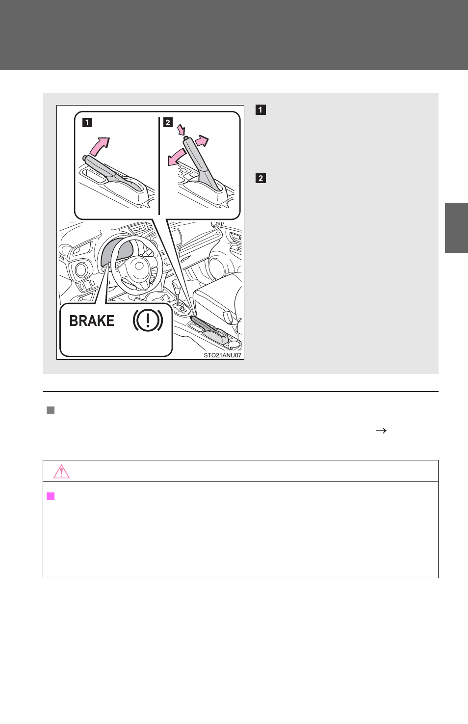 Parking brake | TOYOTA 2012 Yaris Hatchback User Manual | Page 112 / 365