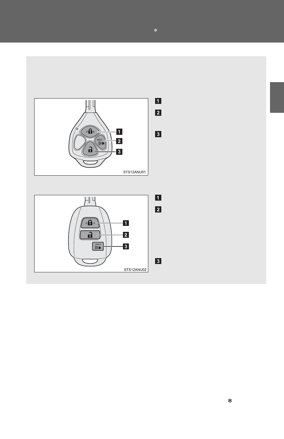 Sec_1-2, Wireless remote control | TOYOTA 2012 Yaris Hatchback User Manual | Page 13 / 365