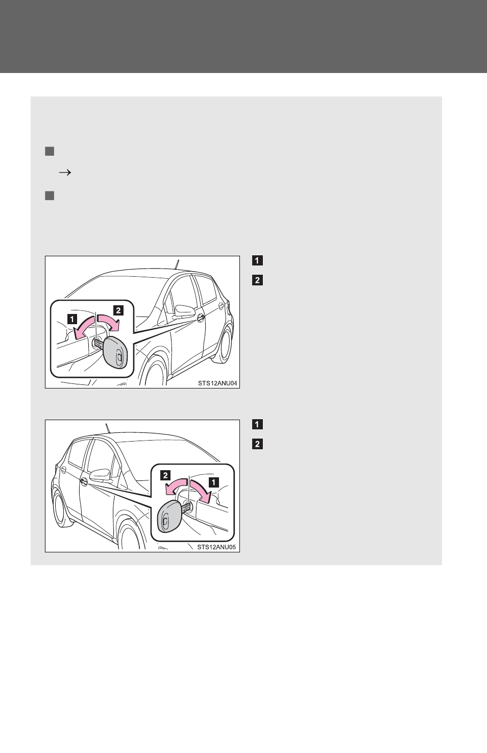 Side doors | TOYOTA 2012 Yaris Hatchback User Manual | Page 16 / 365