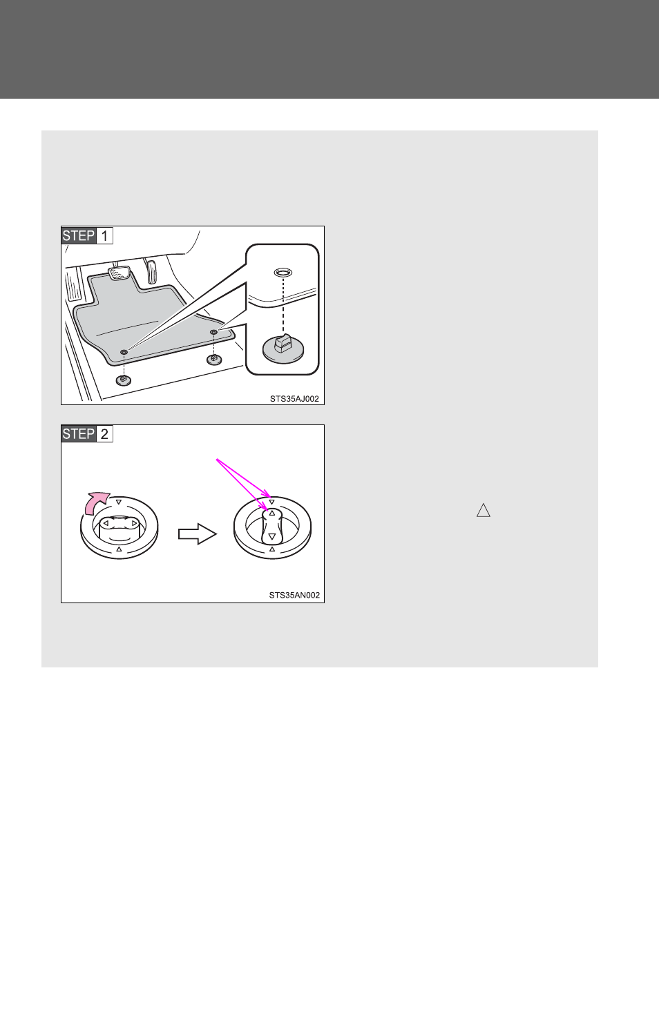 Floor mat | TOYOTA 2012 Yaris Hatchback User Manual | Page 194 / 365