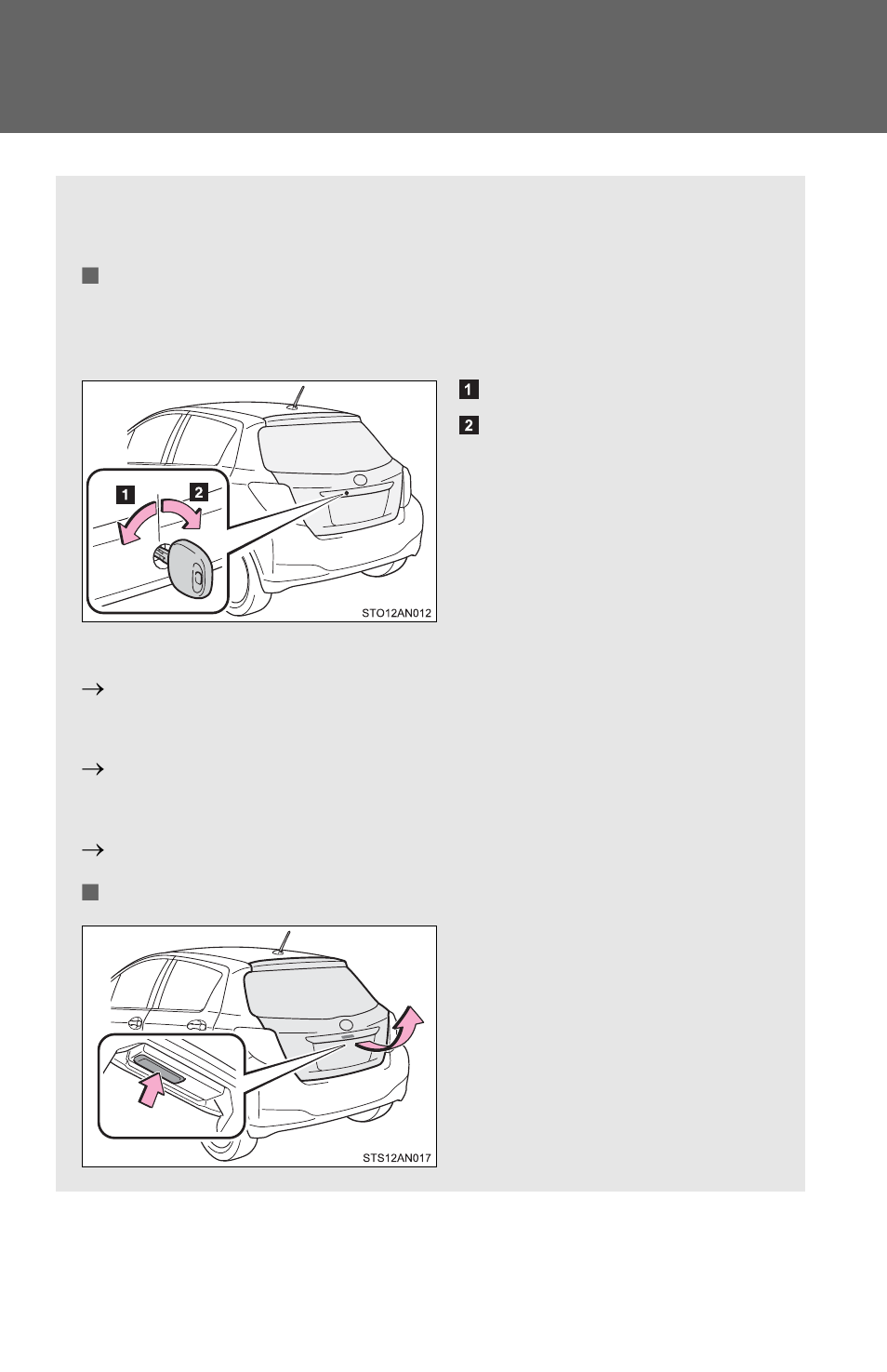 Back door | TOYOTA 2012 Yaris Hatchback User Manual | Page 20 / 365