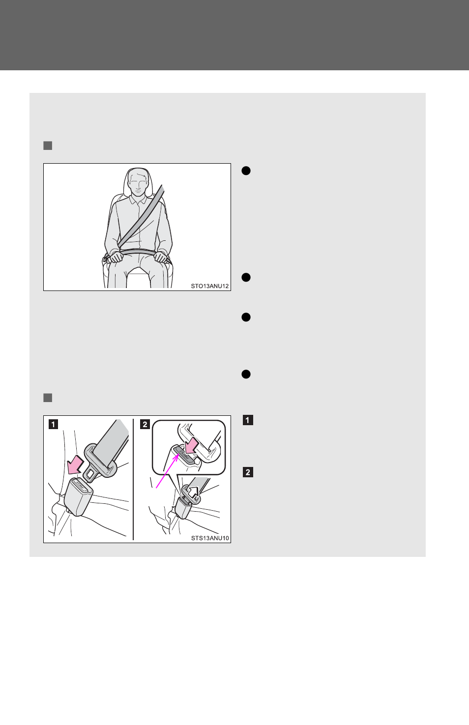 Seat belts | TOYOTA 2012 Yaris Hatchback User Manual | Page 36 / 365