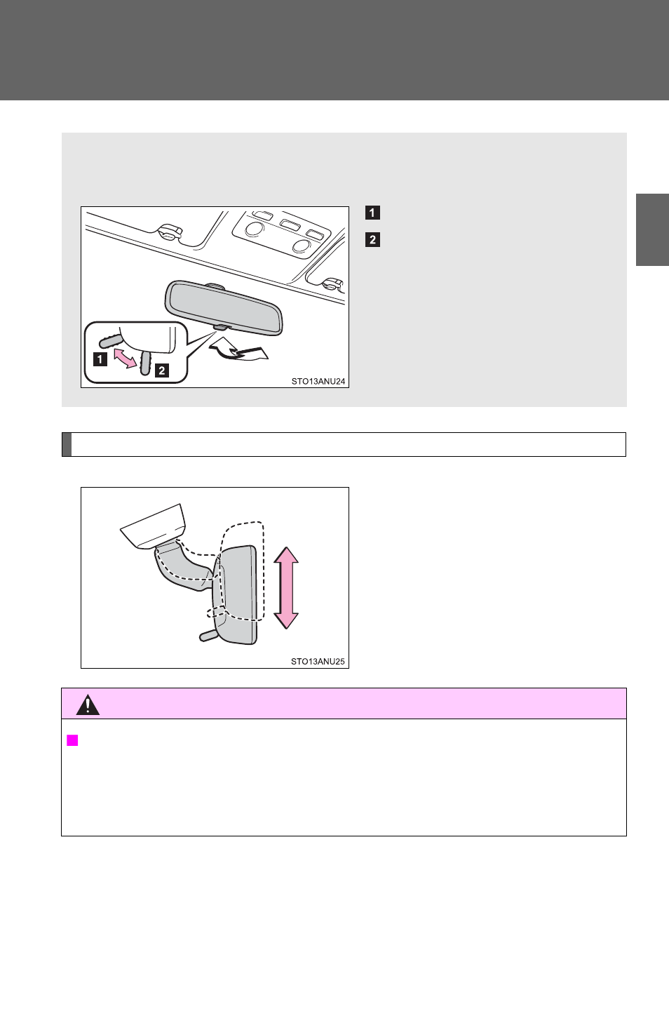 Anti-glare inside rear view mirror | TOYOTA 2012 Yaris Hatchback User Manual | Page 45 / 365