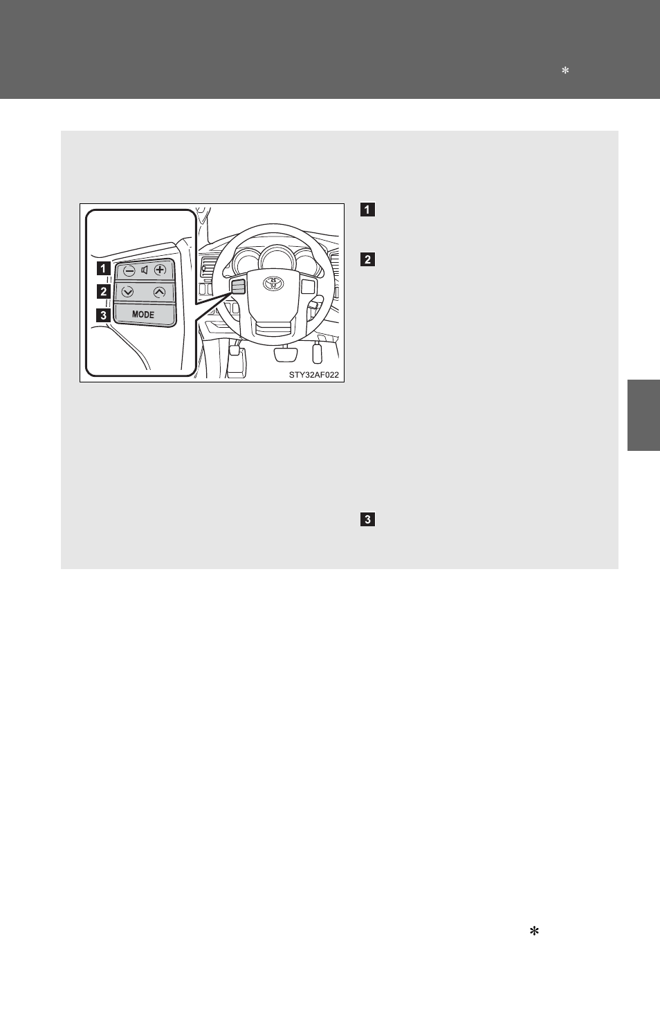 Using the steering wheel audio switches | TOYOTA 2012 Tacoma User Manual | Page 276 / 594