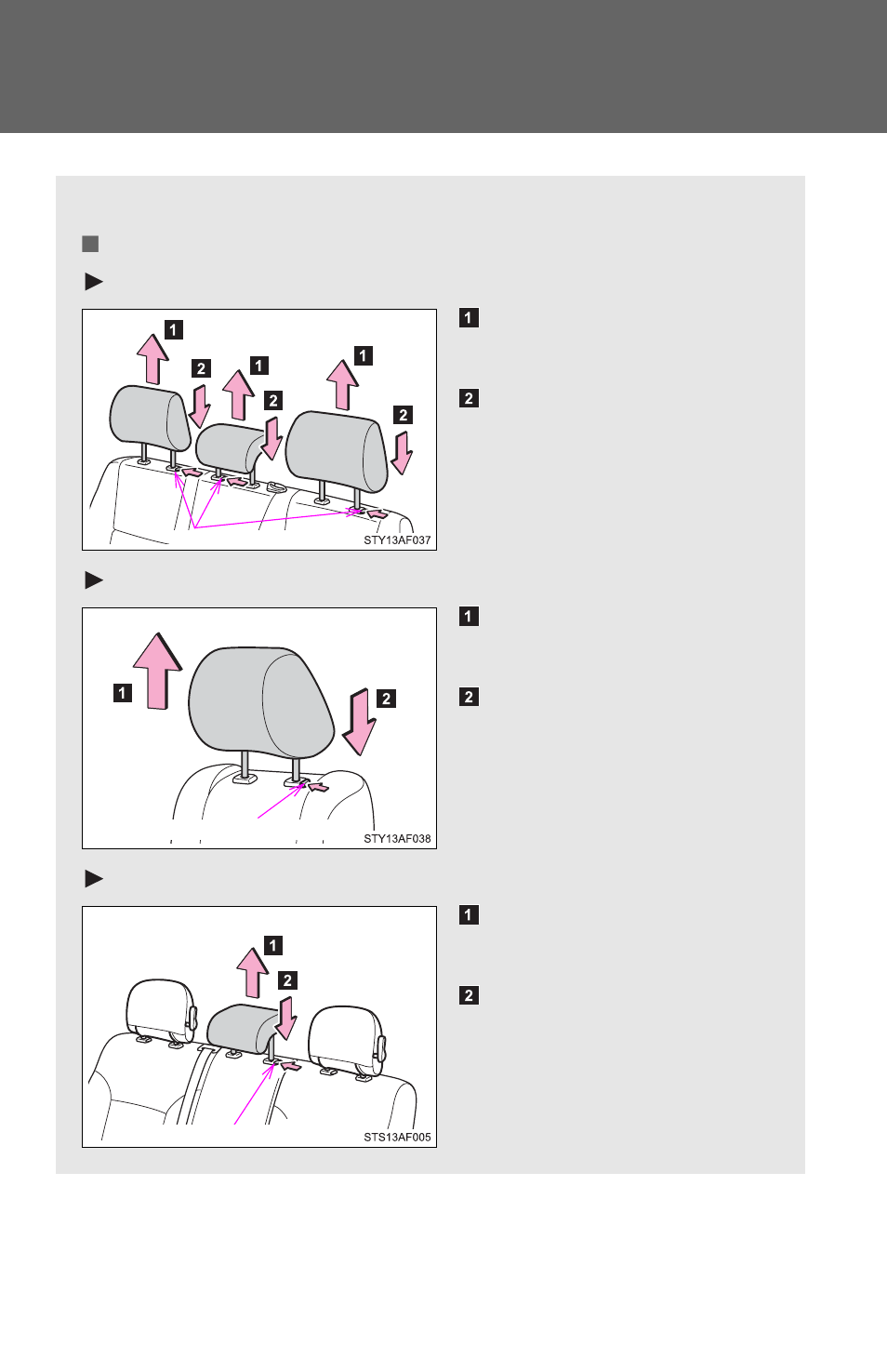 Head restraints | TOYOTA 2012 Tacoma User Manual | Page 34 / 594