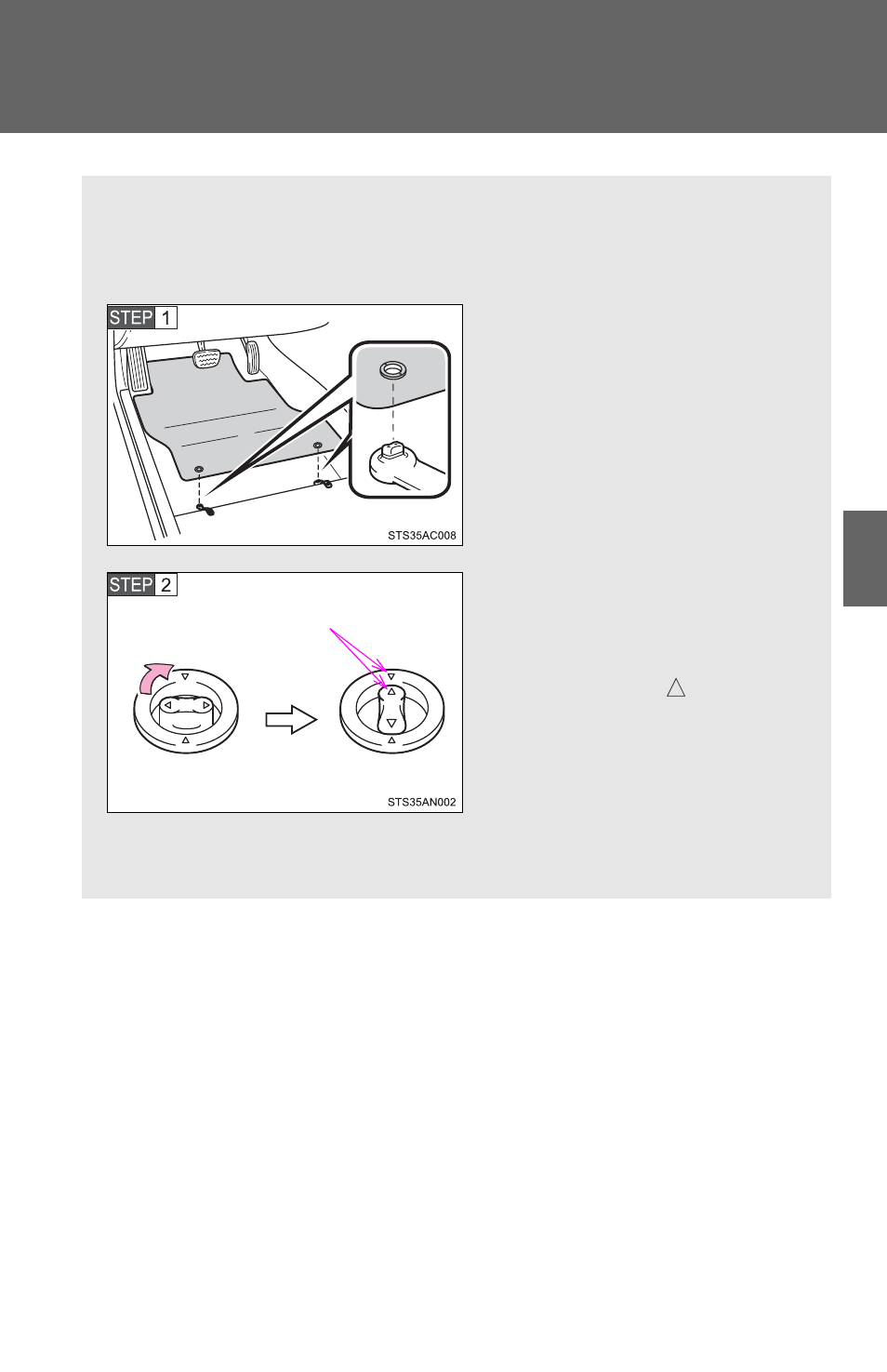 Floor mat | TOYOTA 2012 Tacoma User Manual | Page 362 / 594