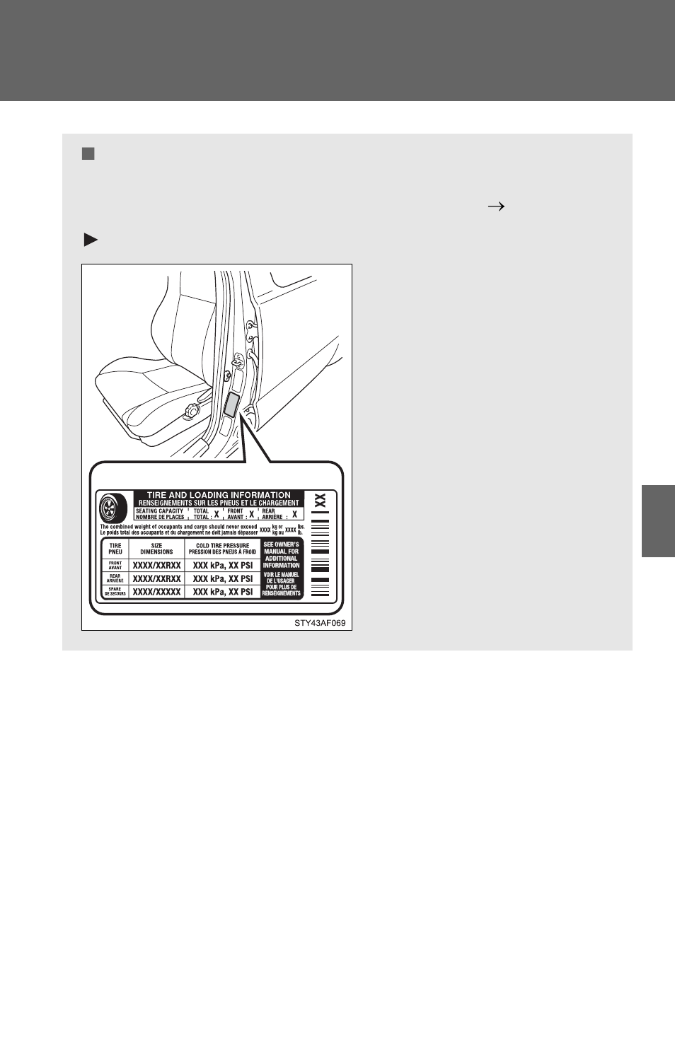 Tire inflation pressure | TOYOTA 2012 Tacoma User Manual | Page 433 / 594