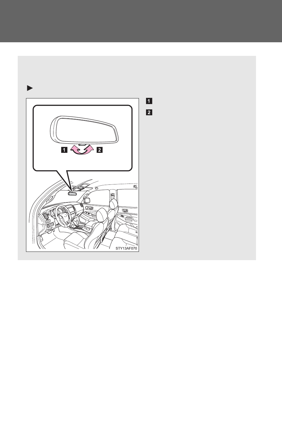 Anti-glare inside rear view mirror | TOYOTA 2012 Tacoma User Manual | Page 46 / 594