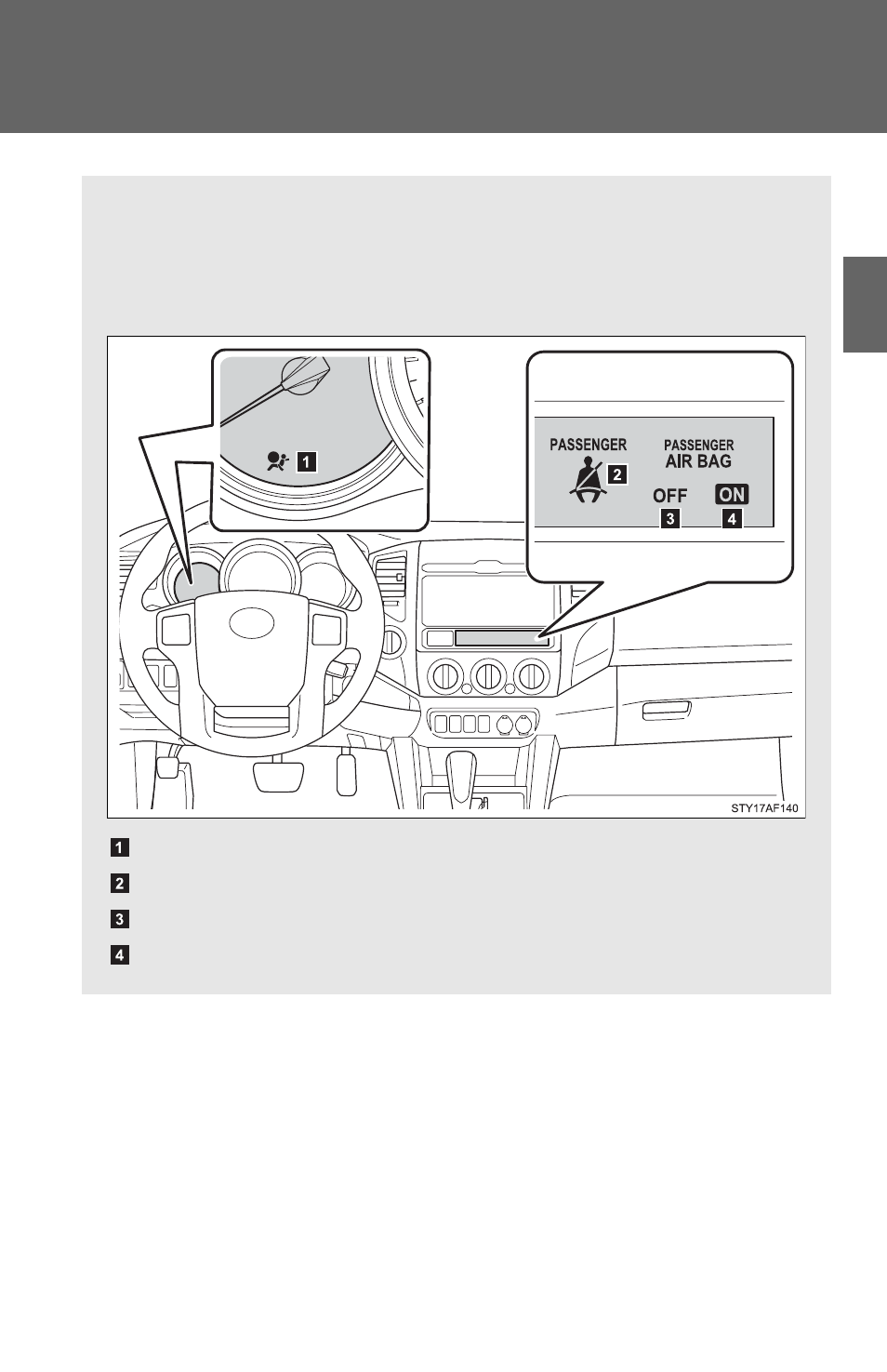 Front passenger occupant classification system | TOYOTA 2012 Tacoma User Manual | Page 79 / 594