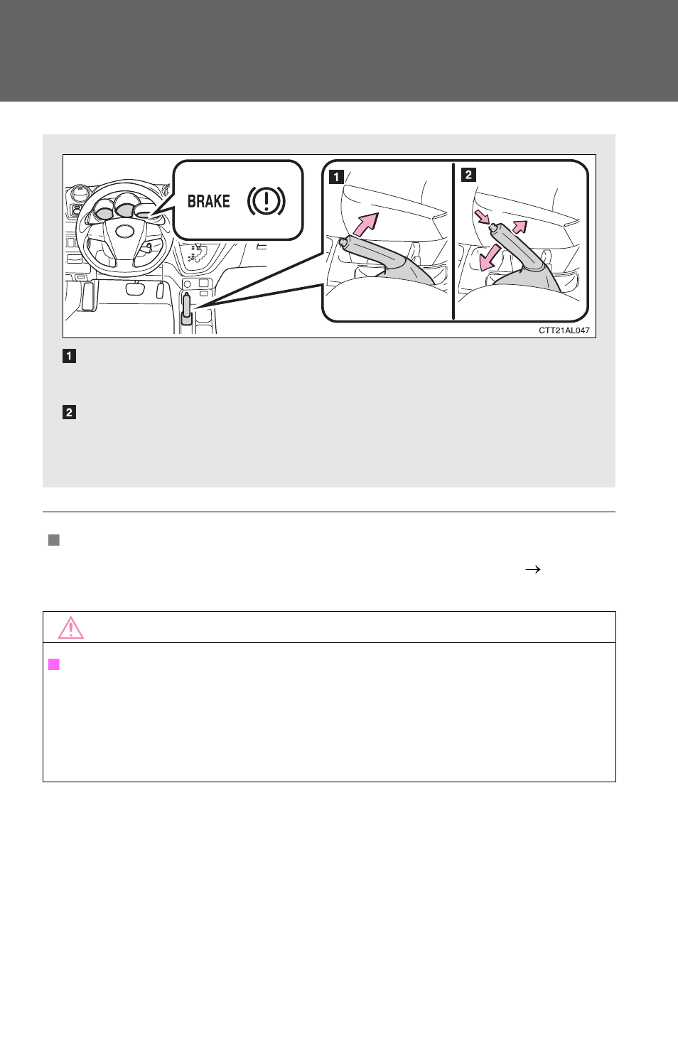 Parking brake | TOYOTA 2012 Matrix User Manual | Page 114 / 481