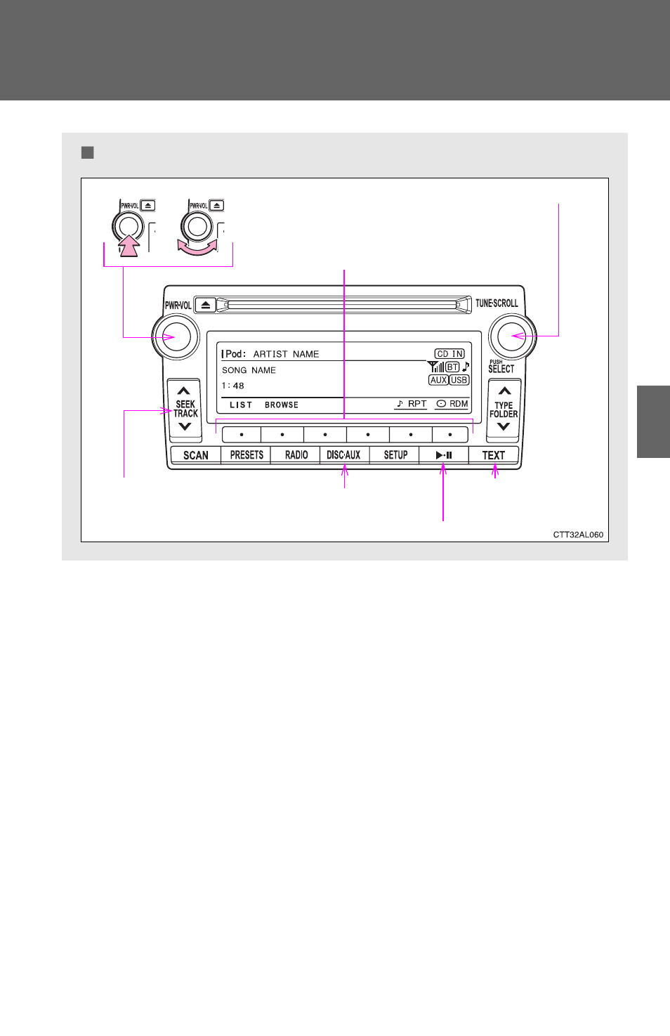 Control panel | TOYOTA 2012 Matrix User Manual | Page 203 / 481