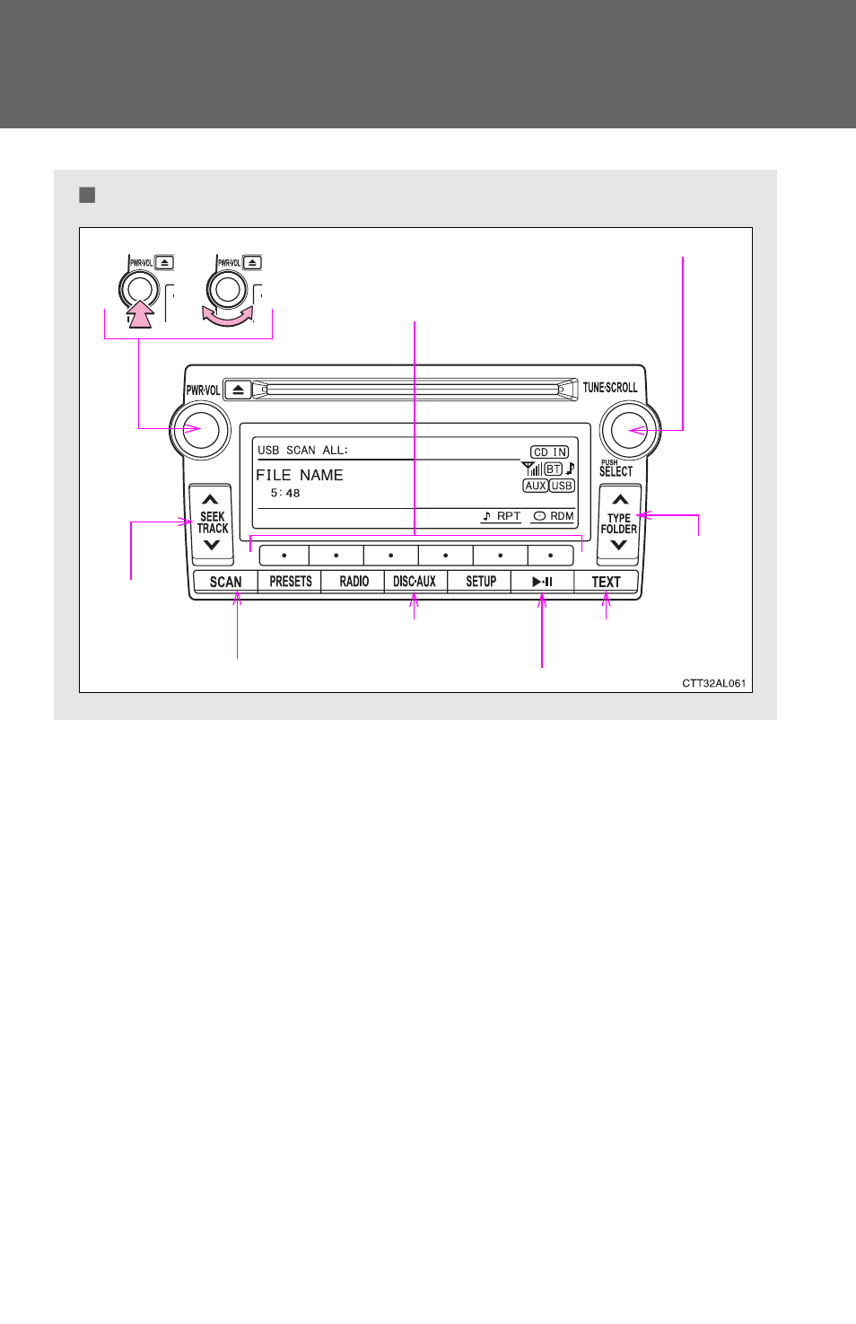 Control panel | TOYOTA 2012 Matrix User Manual | Page 210 / 481