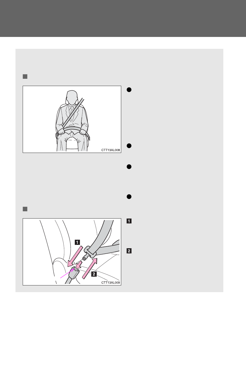 Seat belts | TOYOTA 2012 Matrix User Manual | Page 33 / 481