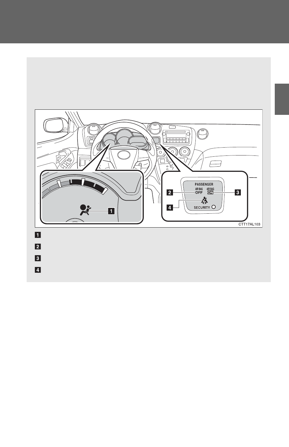 Front passenger occupant classification system | TOYOTA 2012 Matrix User Manual | Page 70 / 481