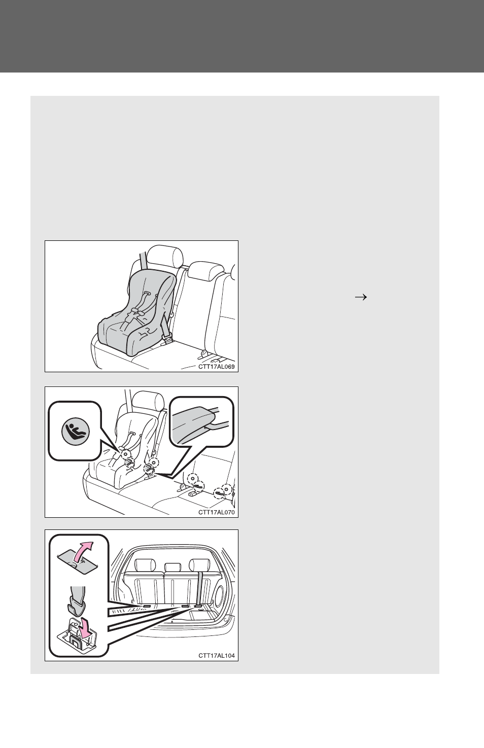 Installing child restraints | TOYOTA 2012 Matrix User Manual | Page 79 / 481