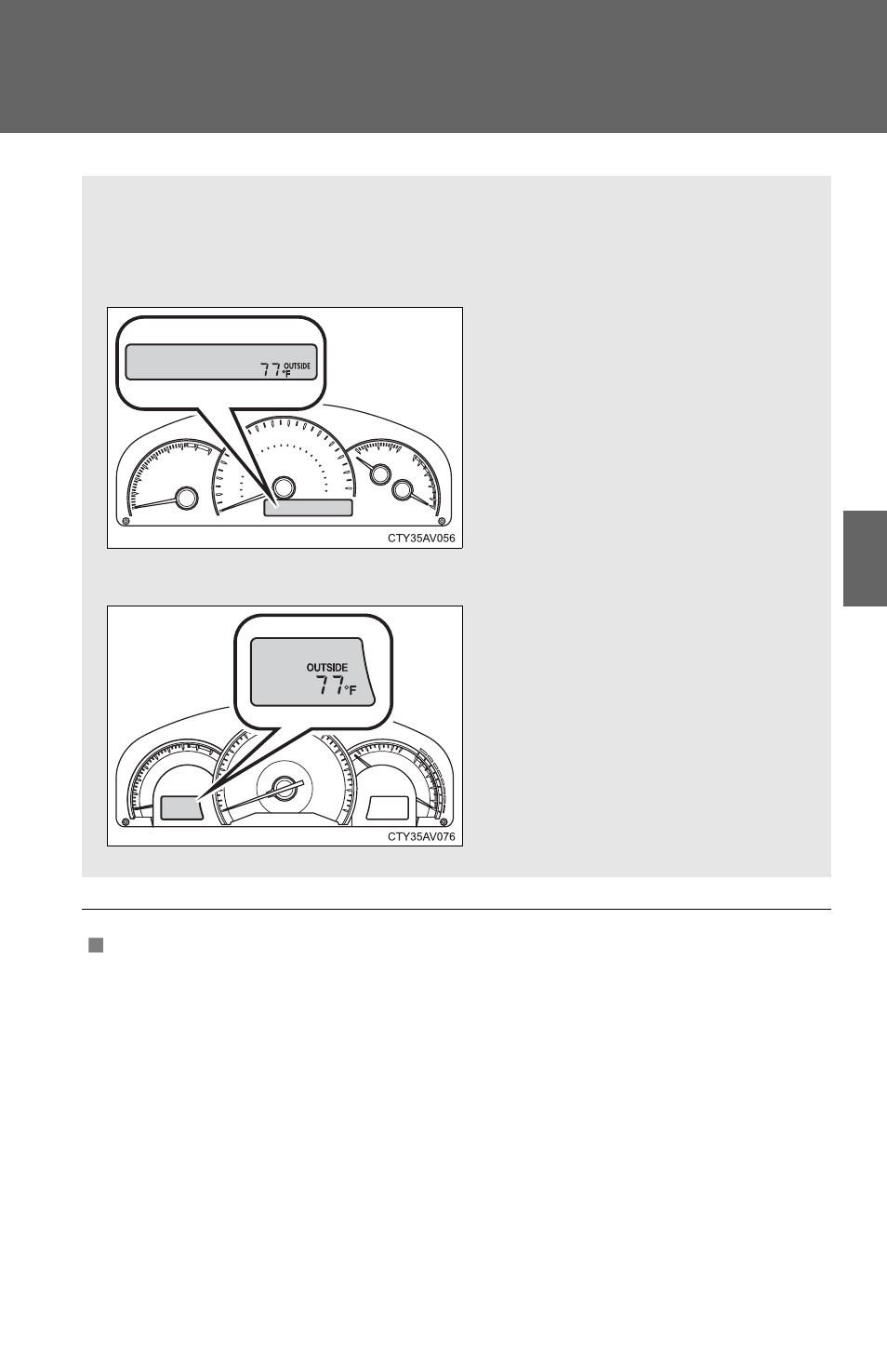 Outside temperature display | TOYOTA 2012 Camry User Manual | Page 285 / 499