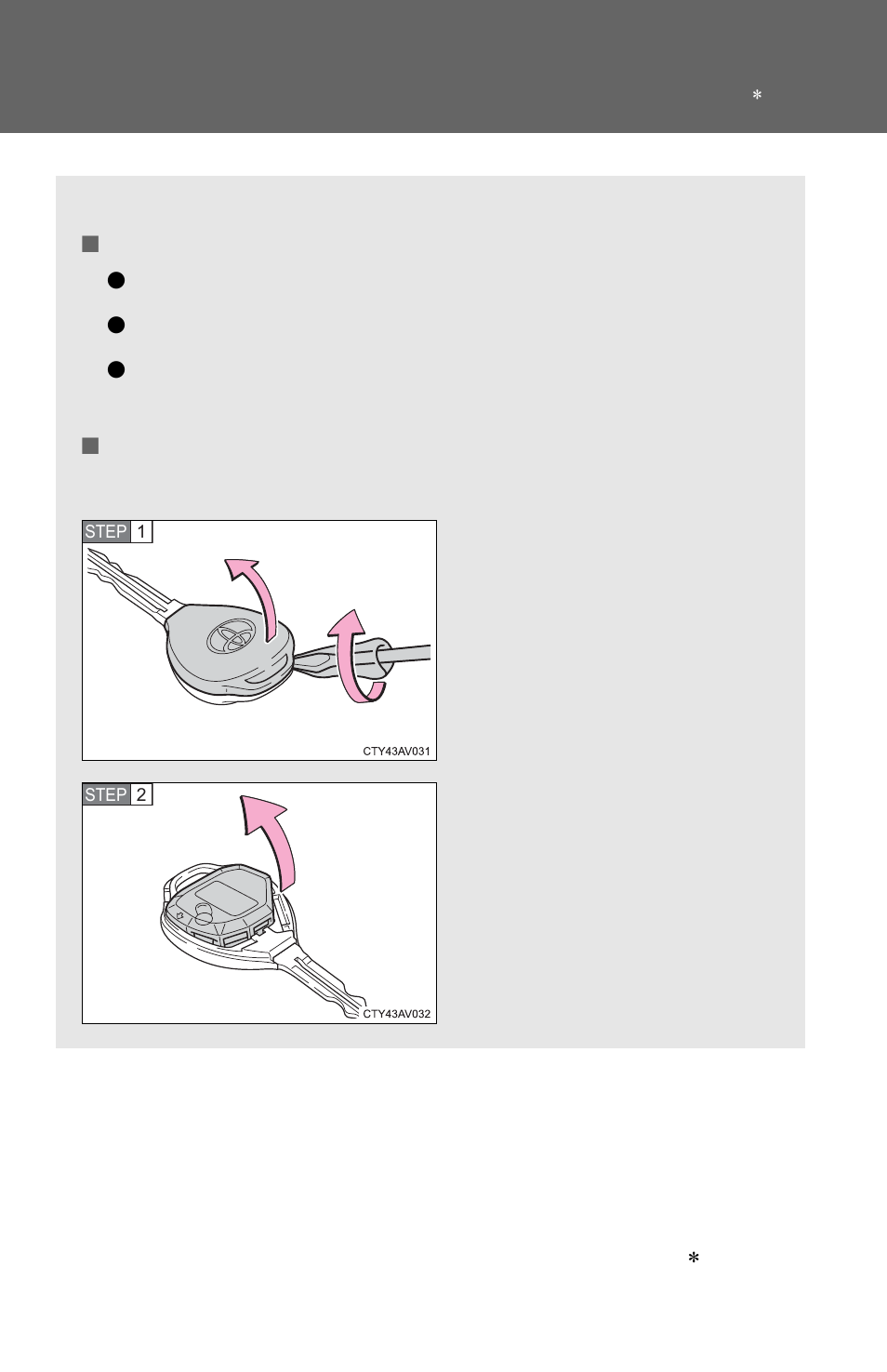 Wireless remote control/electronic key battery | TOYOTA 2012 Camry User Manual | Page 367 / 499