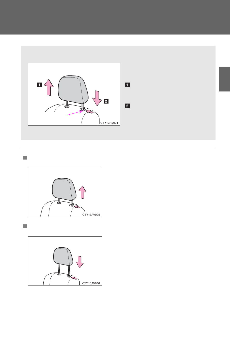 Head restraints | TOYOTA 2012 Camry User Manual | Page 53 / 499