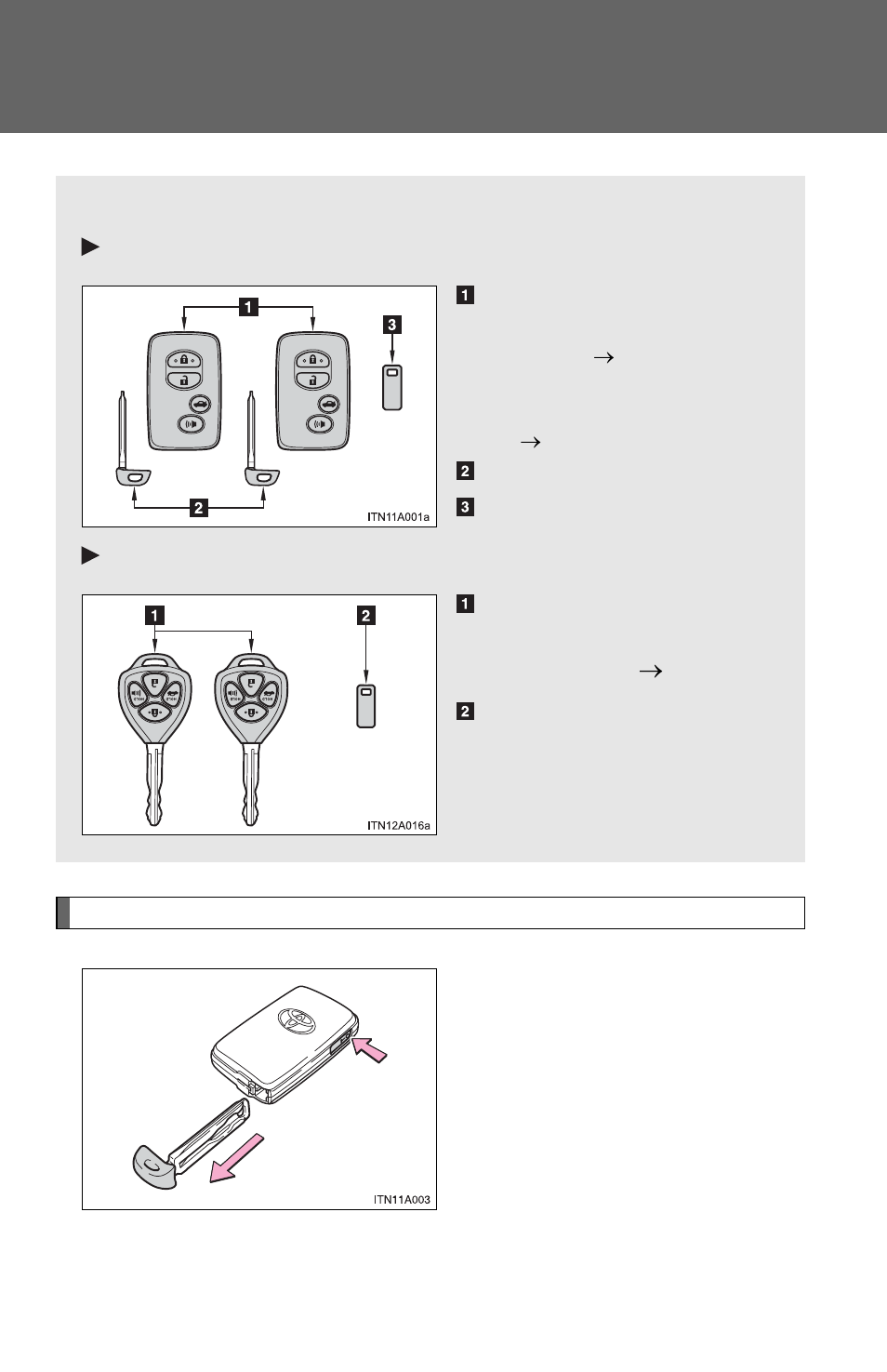 Sec_01-01, Keys | TOYOTA 2012 Avalon User Manual | Page 11 / 548