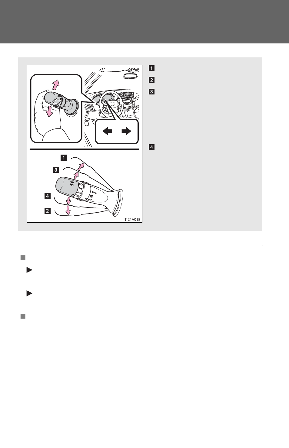 Turn signal lever | TOYOTA 2012 Avalon User Manual | Page 148 / 548