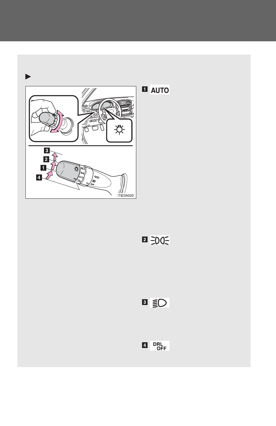 Sec_02-03, Headlight switch | TOYOTA 2012 Avalon User Manual | Page 160 / 548