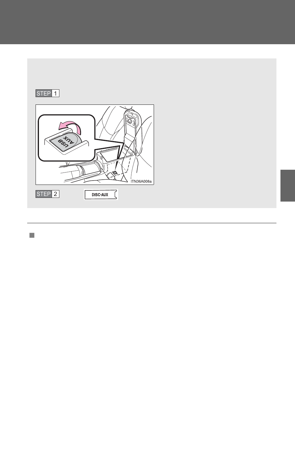 Using the aux port | TOYOTA 2012 Avalon User Manual | Page 265 / 548
