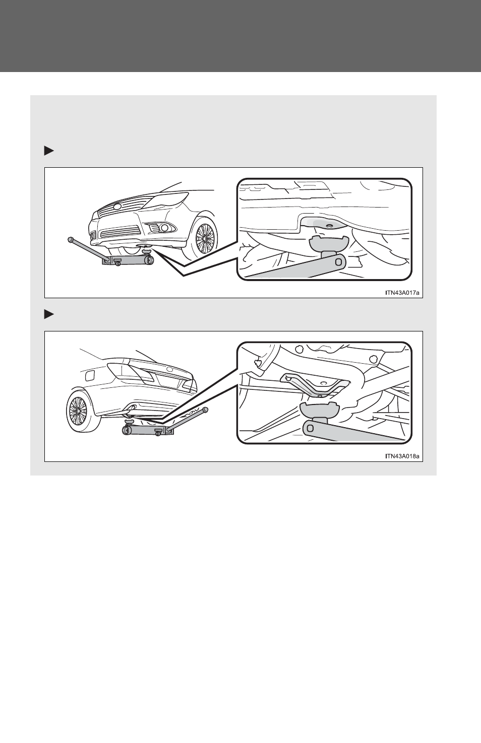 Positioning a floor jack | TOYOTA 2012 Avalon User Manual | Page 383 / 548