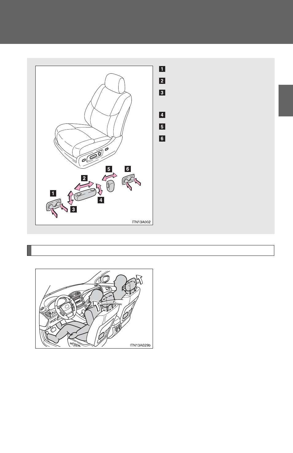 Sec_01-03, Front seats | TOYOTA 2012 Avalon User Manual | Page 42 / 548