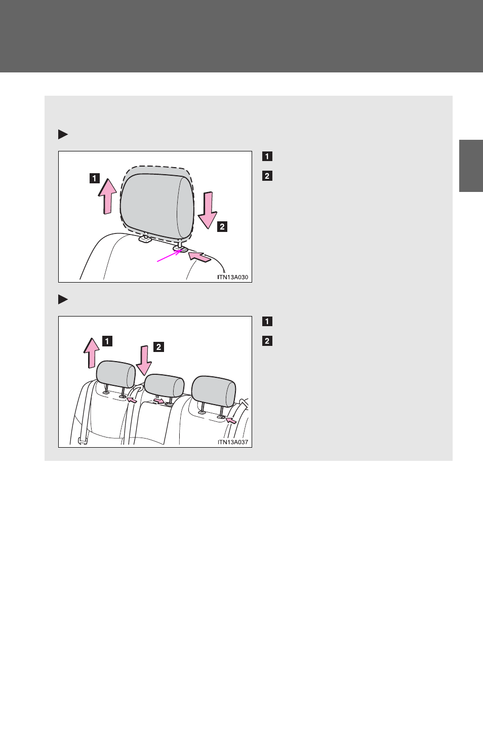 Head restraints | TOYOTA 2012 Avalon User Manual | Page 50 / 548