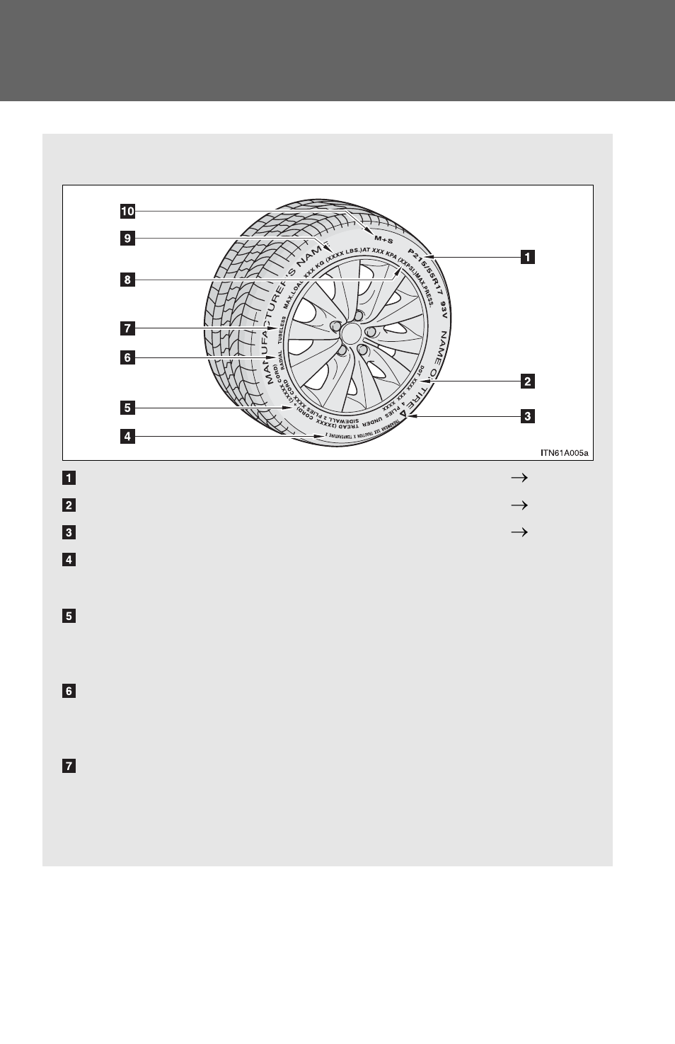 Tire information | TOYOTA 2012 Avalon User Manual | Page 509 / 548