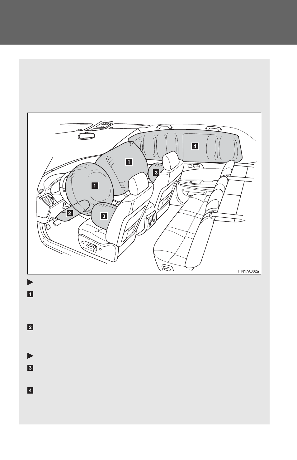 Srs airbags | TOYOTA 2012 Avalon User Manual | Page 89 / 548