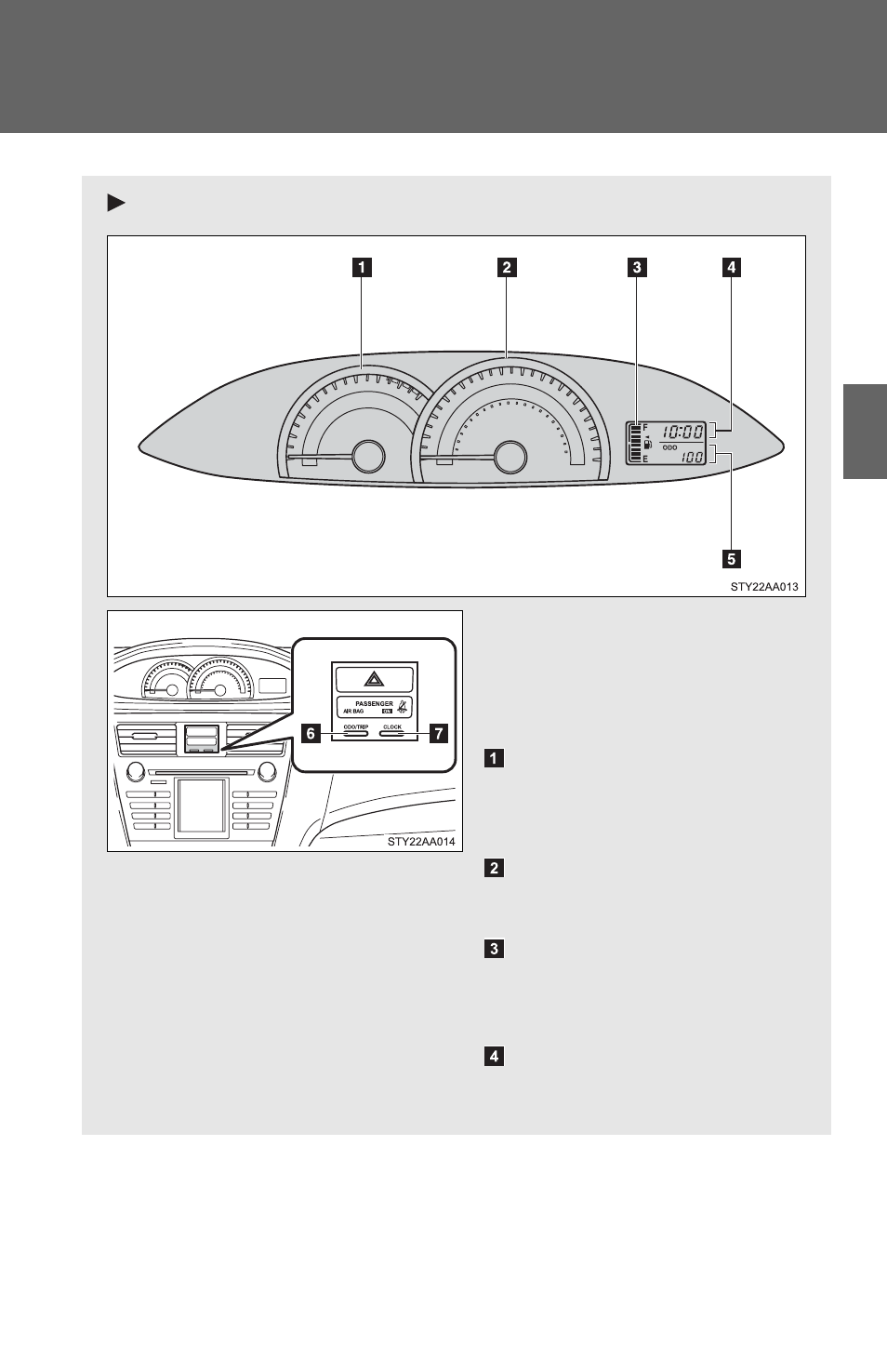 Sec_2-2, 2. instrument cluster, Vehicles with optitron type meters | Gauges and meters | TOYOTA 2011 Yaris Sedan User Manual | Page 136 / 406