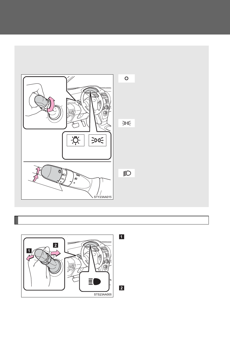 Sec_2-3, 3. operating the lights and wipers, The headlights can be operated manually | Headlight switch | TOYOTA 2011 Yaris Sedan User Manual | Page 145 / 406