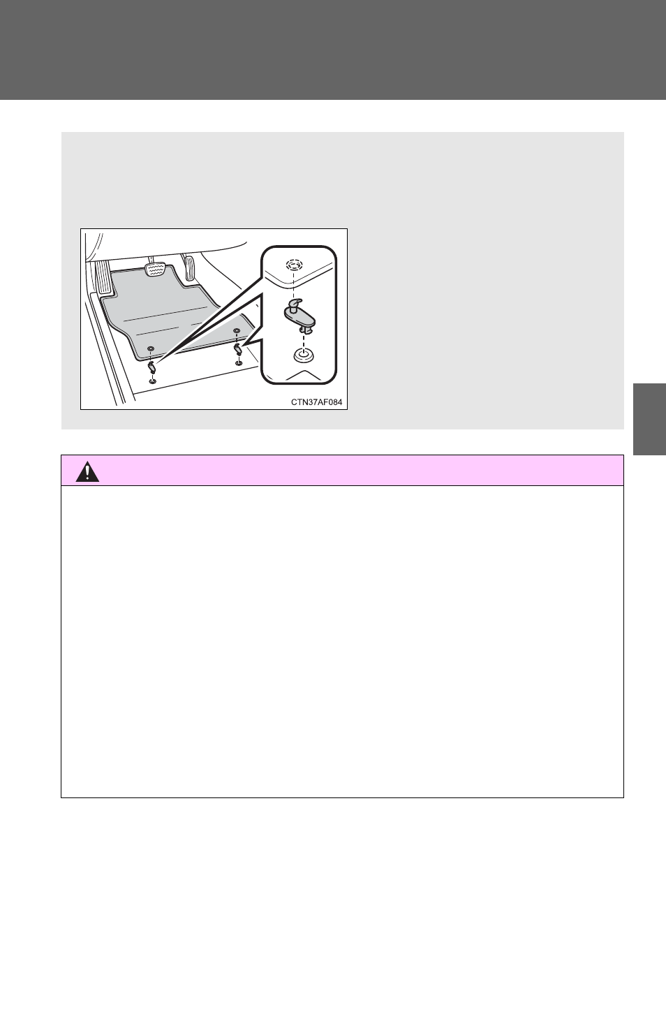 N when installing the driver’s floor mat, Floor mat | TOYOTA 2011 Yaris Sedan User Manual | Page 229 / 406