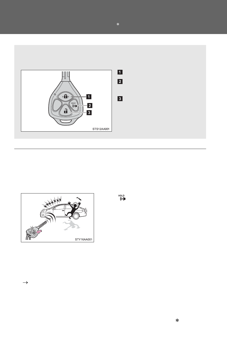 Sec_1-2, 2. opening, closing and locking the doors, N operation signals | N panic mode, N key battery depletion, N security feature, Wireless remote control | TOYOTA 2011 Yaris Sedan User Manual | Page 40 / 406